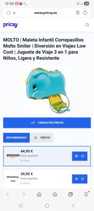 Maleta infantil elefante coreepasillos