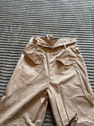 Pantalón Mango Beige Mujer
