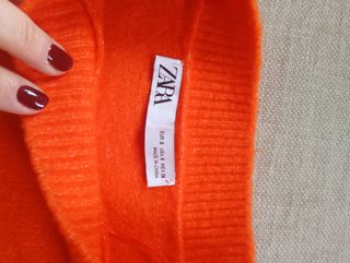 Jersey Oversize Zara Naranja Talla S