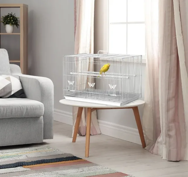 Jaula para pájaros blanca