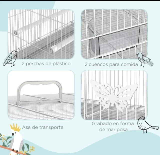 Jaula para pájaros blanca