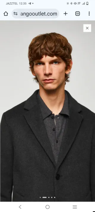 Abrigo Mango Lana Reciclada Gris Nuevo