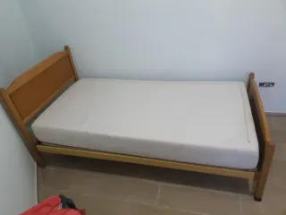 Somier 90cm con cabecero madera