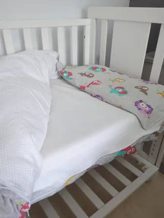 Cuna colecho grande con ruedas + accesorios