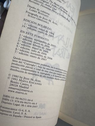 Libro: Las llanuras del tránsito de Jean M. Auel