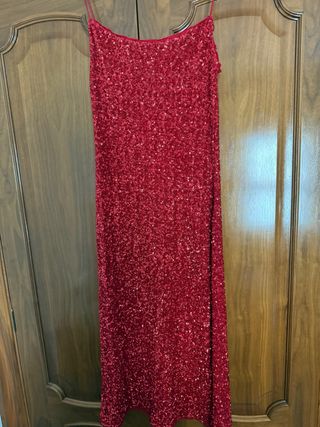 Vestido de fiesta lentejuelas rojo