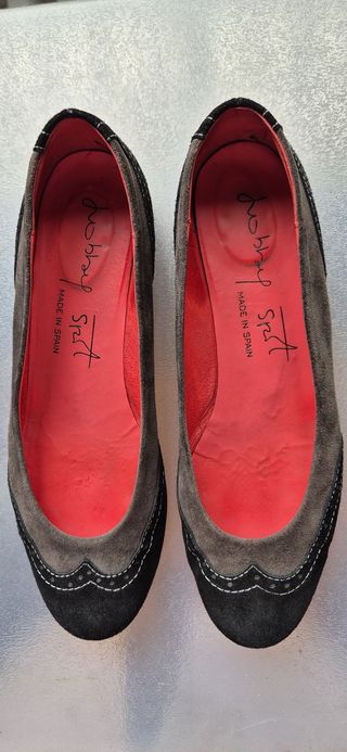 Bailarinas ante negras y grises talla 40.