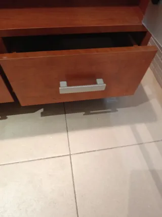 Mueble de baño madera y cristal