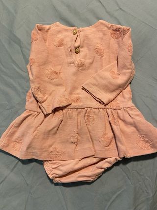 Vestido rosa con manzanas 1-3 meses