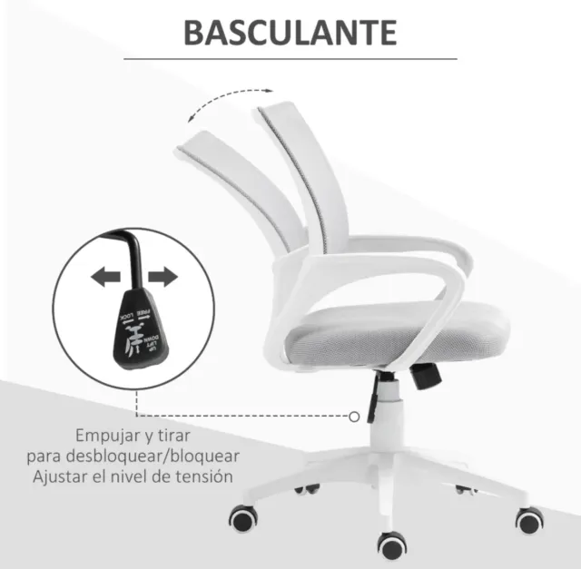 Silla de oficina giratoria de malla