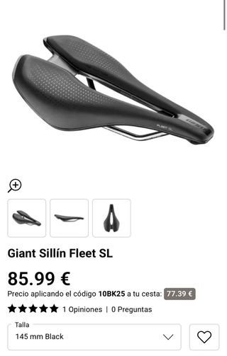 Sillín Giant Fleet SL 145mm