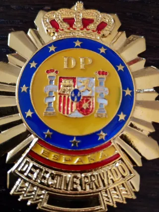 Placa metal para cartera detective privado 6x5,5cm