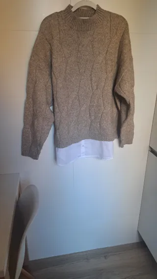 Jersey beige trenzado