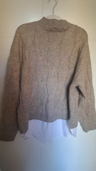 Jersey beige trenzado