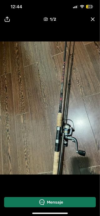 Caña de pescar con carrete