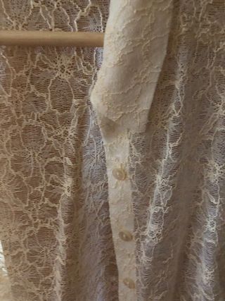 Blusa Mango Beige Encaje