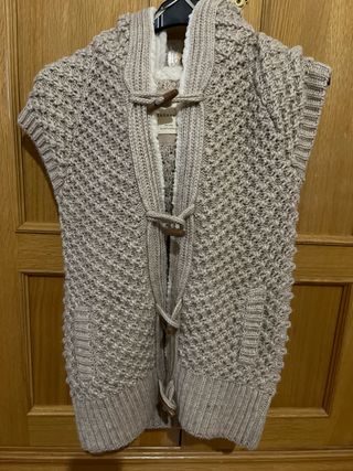 Chaleco Zara Knit Talla M Beige