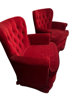 Conjunto 2 sillones granate terciopelo