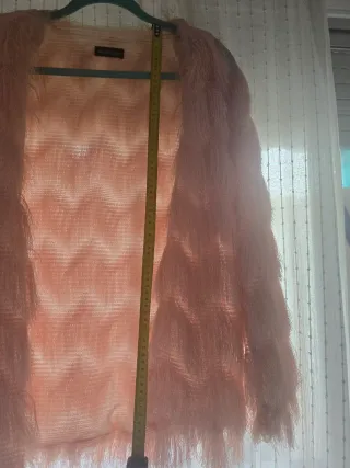 Chaqueta de flecos rosa talla única