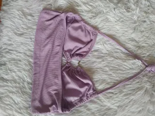 Top juvenil lila con anillas