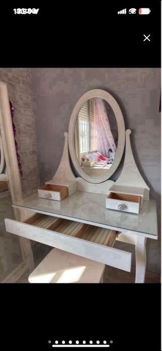 Tocador blanco con espejo perfecto estado