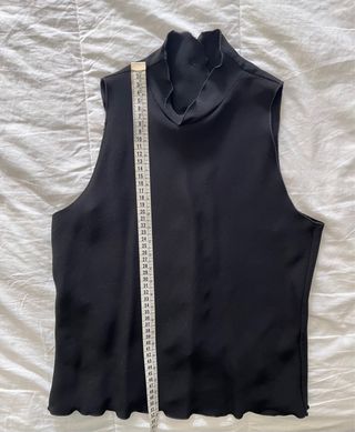 Top Armani Collezioni Negro sin mangas