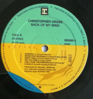 CHRISTOPHER CROSS Back to my Mind