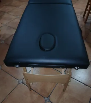 Camilla plegable portátil negra