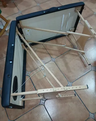 Camilla plegable portátil negra