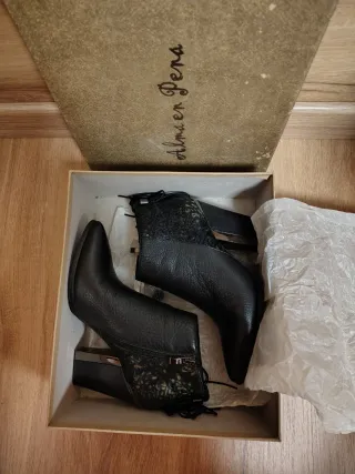 Botines Alma en Pena Piel Negro Talla 38