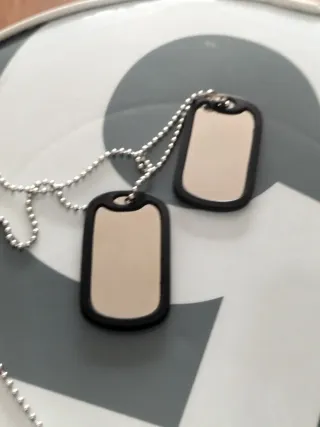 Collar Acero Hombre Negro y Plateado