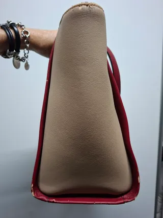 Bolso Tous Beige y Rojo Flores Oso