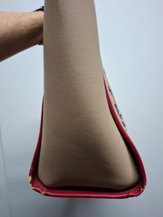 Bolso Tous Beige y Rojo Flores Oso