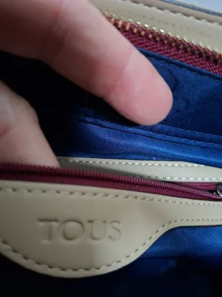 Bolso Tous Beige y Rojo Flores Oso