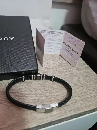 Pulsera Viceroy Hombre Negra y Plateada