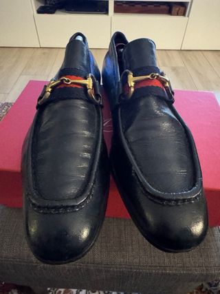 Mocassini Gucci Pelle Blu Uomo Taglia 40