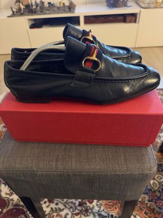 Mocassini Gucci Pelle Blu Uomo Taglia 40