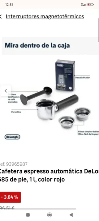 Cafetera Delonghi Roja