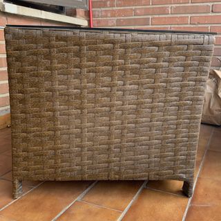 Mesa Terraza Exterior Ratán sintético y Cristal