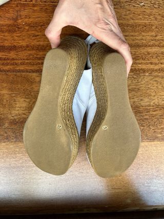 Alpargatas lona blancas esparto con lazo + regalo