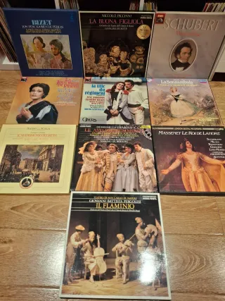 Lote 9 cajas Vinilos Ópera y 1 de Schubert