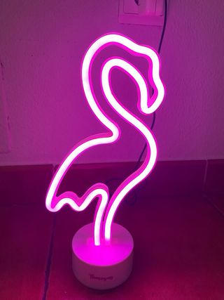 Lámpara Flamenco LED Rosa y Blanca