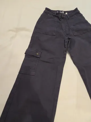 Pantalón Cargo Azul Mujer.Talla pequeño