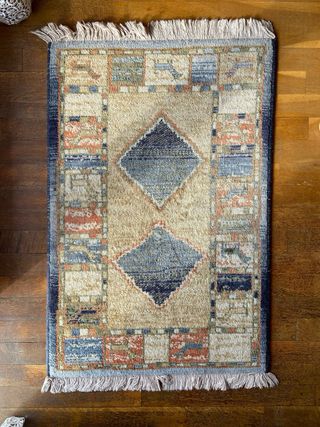 Alfombra pequeña vintage multicolor