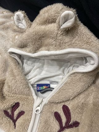 Buzo peluche bebé pies convertibles