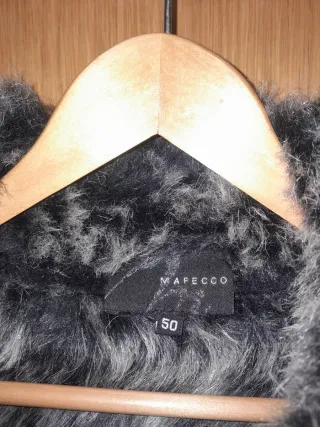 Abrigo Mafecco Negro Talla 50 Forro Pelo