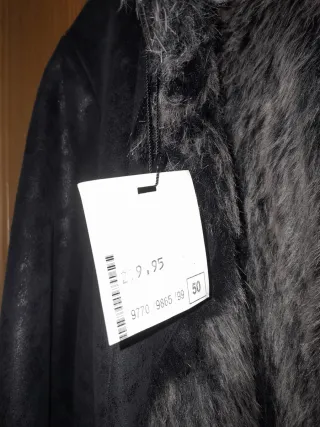 Abrigo Mafecco Negro Talla 50 Forro Pelo