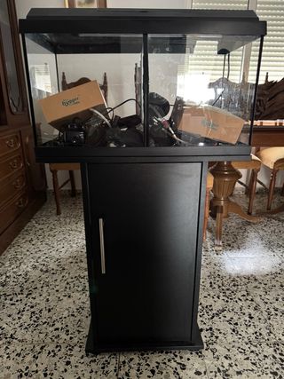 Acuario Doble con Mueble Negro