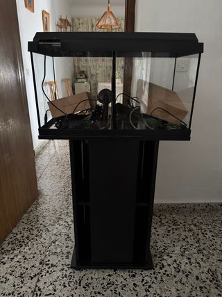 Acuario Doble con Mueble Negro