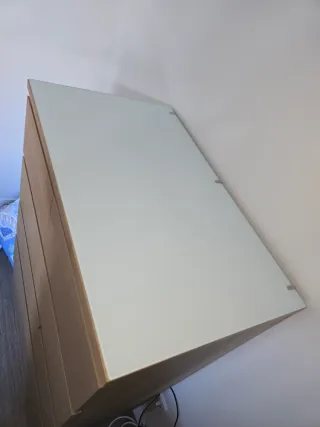 Cómoda Malm Ikea 6 cajones roble con cristal